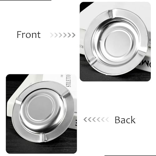 Joyfulmap 10 Pack Stainless Steel Round Ash Tray