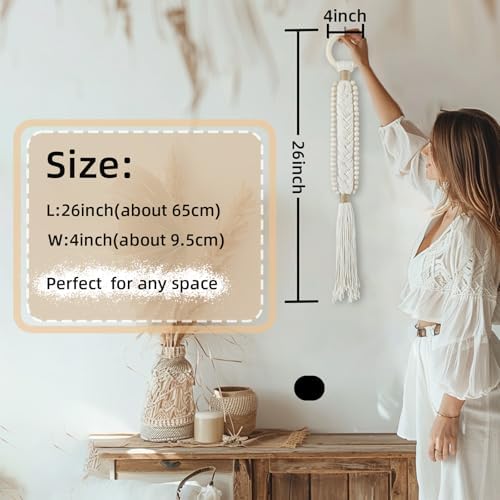 Bohemian Macrame Wall Hanging with Wood Bead Tassel
