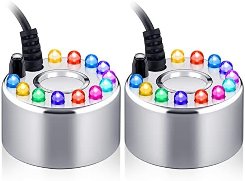 2 Pcs Halloween Foggers with LED Lights Mist Maker