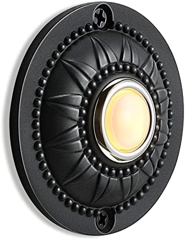 Dreyoo Round Metal Doorbell Push Button with LED Light