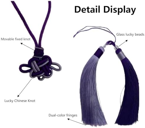 Handmade Color Block Chinese Knot Charm with Dual Tassels