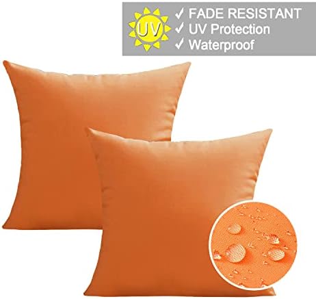 VAKADO Waterproof Outdoor Throw Pillow Covers Set of 2 18x18 Inches