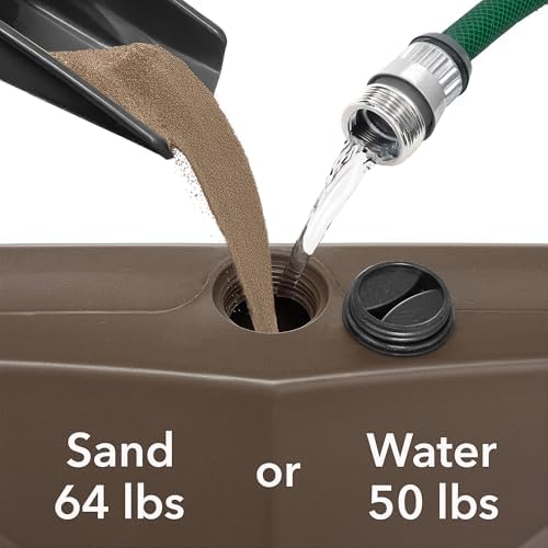 Casafield Heavy Duty Patio Umbrella Base with Handle - Brown