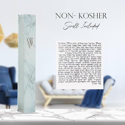 Modern Glass Mezuzah Case For Door with Shattered Design