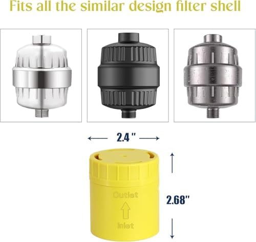 High Output Universal Shower Filter Cartridge with Vitamin C Lemon Scent 1 Pack for Chlorine and Heavy Metal Removal