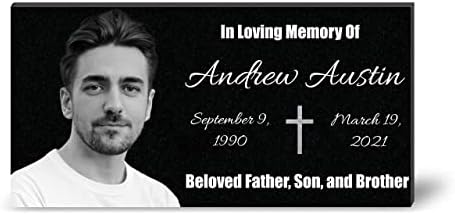 ADFSTONE 24x12 Custom Memorial Stone with Photo