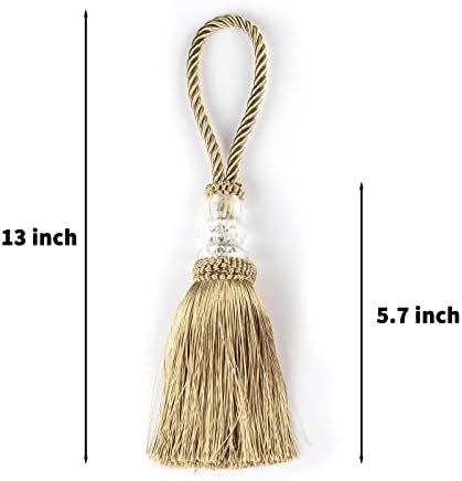 2 Pack Gold Tassel Key Tassel with Loops for Door Knob