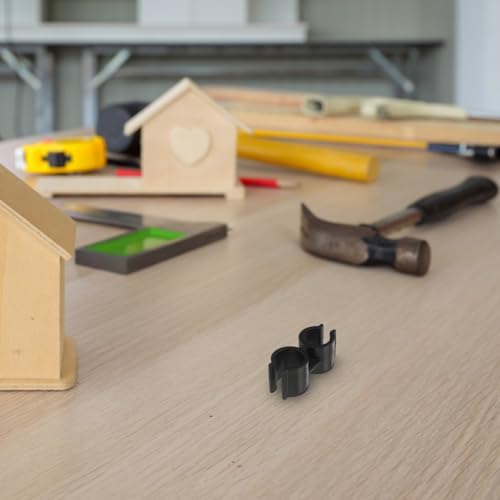 HEALEEP Dustpan Broom Connection Buckle - 4PCS Plastic Double Pipe Clamp for Easy Installation