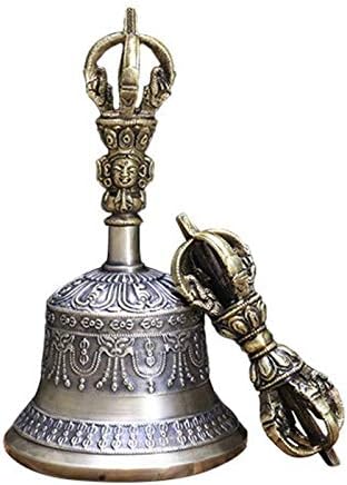 Feng Shui Tibetan Buddhist Antique Copper Bell and Dorje