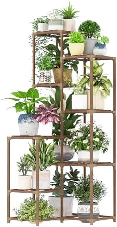 Bamworld Tall Plant Stand with 8 Shelves