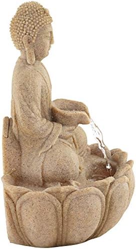 Calm Buddha 14 High Sandstone Fountain with LED Light