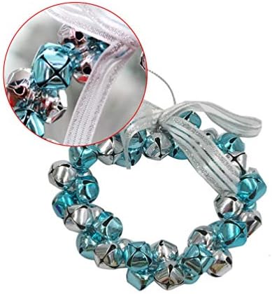 SUPVOX Silver Blue Christmas Jingle Bell Door Wreath