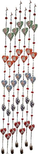 Rastogi Handicrafts Door Hanging Decorative Cotton Heart with Beads and Bell