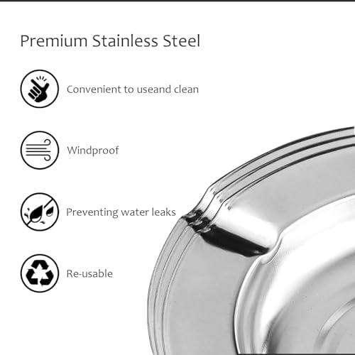 Joyfulmap 10 Pack Stainless Steel Round Ash Tray