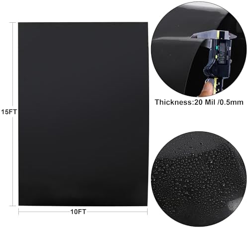 20 Mil HDPE Pond Liner 10x15 FT for Koi and Garden Ponds