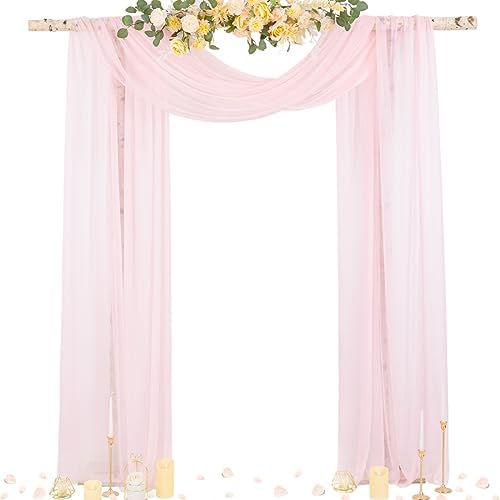 Socomi Blush Pink Sheer Arch Draping Fabric 29 x 20Ft
