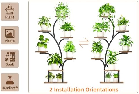 Plant Stand with Grow Lights - 7 Tier Metal Tree-Shaped Corner Stand