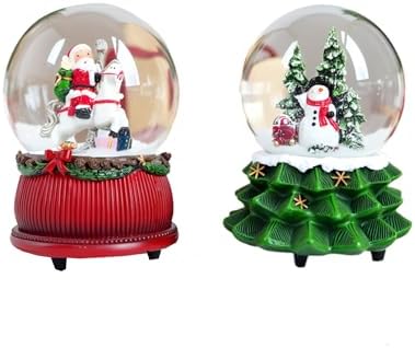 Aobaks Christmas Snow Globe with Musical Santa and Snow Man