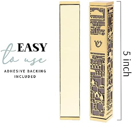 SURI Contemporary Mezuzah Door Accent Gold Gray