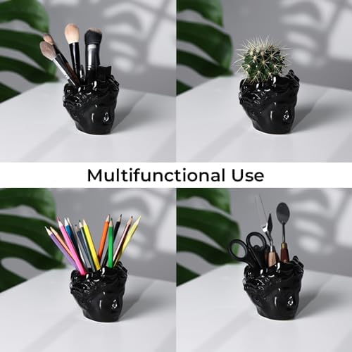 DOMIVKA Black Face Planter Ceramic Pots for Plants