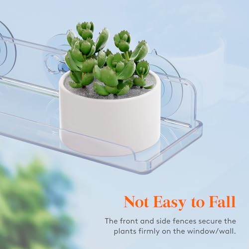 Lifewit 3 Pack Window Floating Shelves 15x4 Inch Acrylic Suction Cup