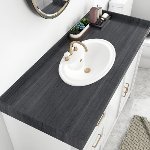 WESTICK Black Waterproof Wood Contact Paper 158 x 78 Inch
