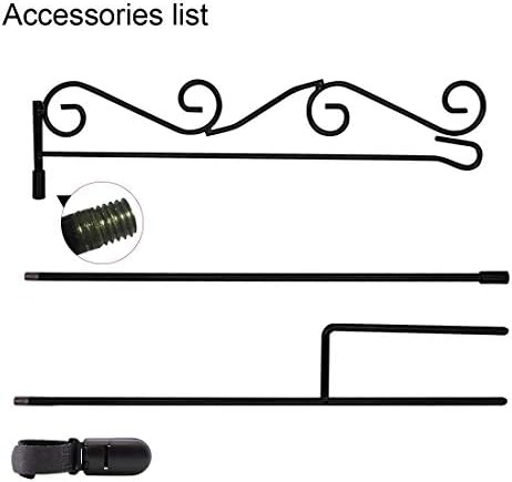 HOOSUN Garden Flag Stand 378 High Black Metal Pole Holder