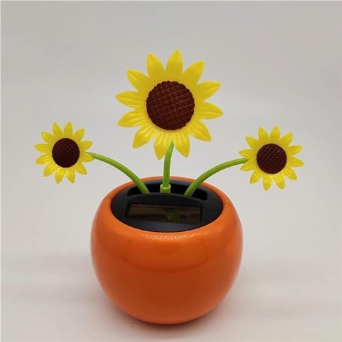 Solar Apple Blossom Bee Dancing Ornament for Car and Garden