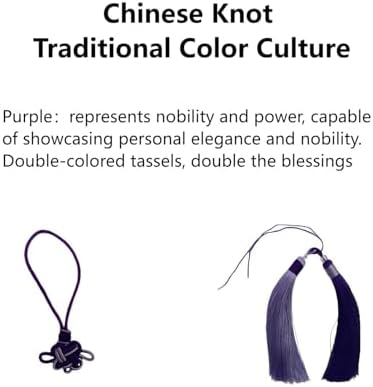 Handmade Color Block Chinese Knot Charm with Dual Tassels