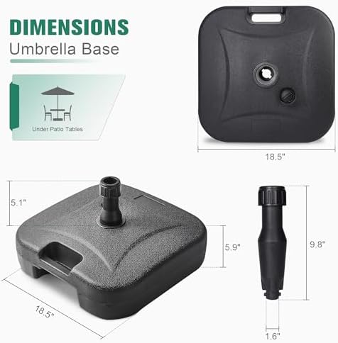 VECELO Square Heavy Duty Umbrella Base Stand