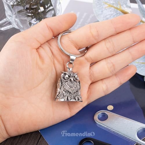 Framendino Lucky Guardian Bell Motorcycle Keychain Vintage Punk Car Accessory