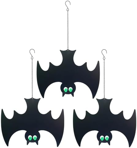 Halloween Metal Bat Hanging Decor Set of 3