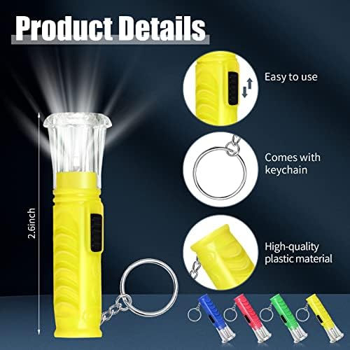 Geelin 200 Pcs Mini Flashlight Keychain 6 Colors