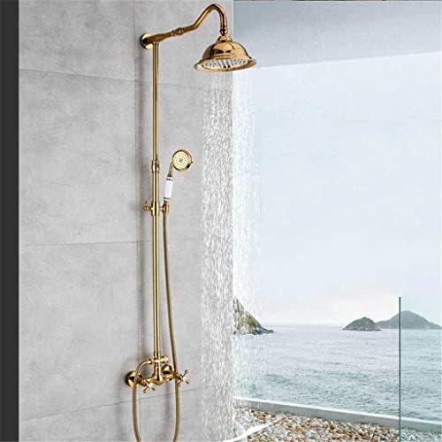 Golden Plate 8 Rainfall Shower Faucet with Handheld Shower System