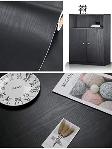 Black Wood Peel and Stick Wallpaper - 177 x 118 Vinyl Roll