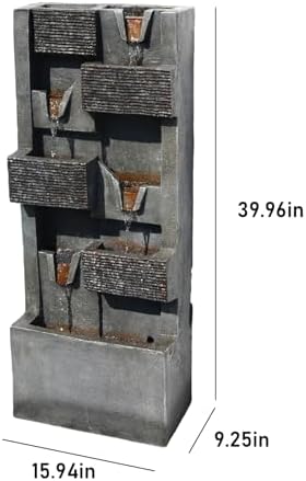 Modern 5 Tier Indoor Waterfall Fountain with LED Light
