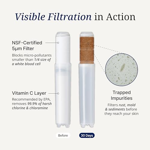 SecondShower Filtered Handheld Shower Head with Vitamin C for Skin Health