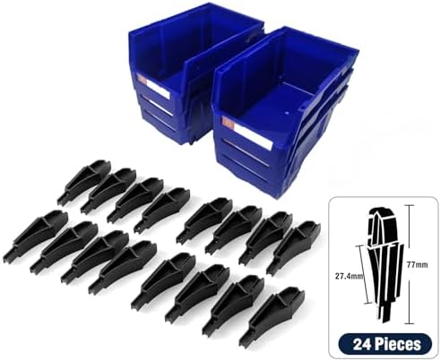 PeHui Stackable Storage Bins for Screws and Office Supplies Blue 6Pack