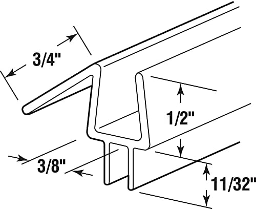 Prime-Line M 6258 Frameless Shower Door Bottom Seal - 36 Inch Clear Vinyl