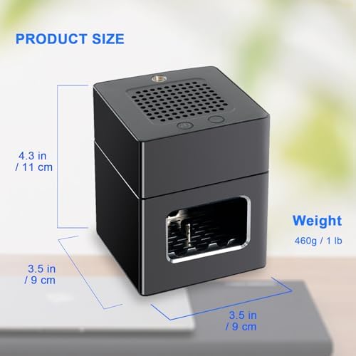 SHD Multifunctional Smokeless Ashtray with Cigarette Lighter and HEPA Filter - Black