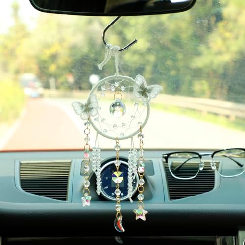 Artilady Butterfly Crystal Dream Catcher for Girls