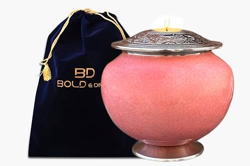 Candle Cremation Urn for Human Ashes - Large Pink Decorative Urn