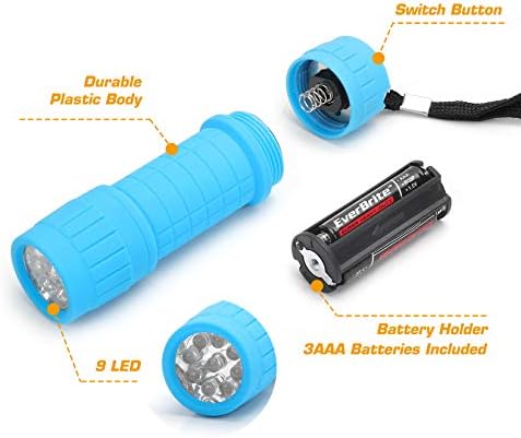 EverBrite 16-Pack Mini LED Flashlight Set - 4 Colors 48 AAA Batteries Included