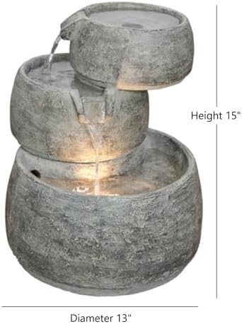 Classic Home and Garden 3-Tier Water Fountain with LED Light