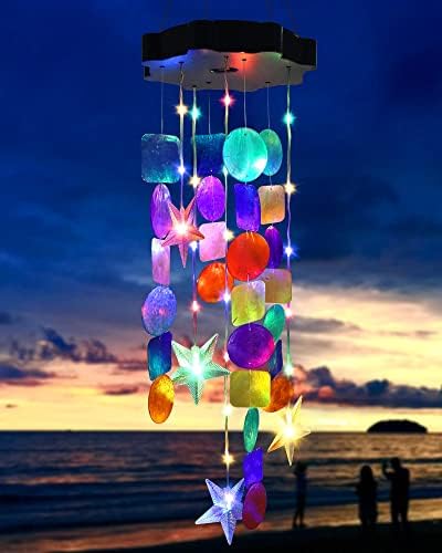 Toodour Solar Decorative Shell Wind Chime Outdoor Light