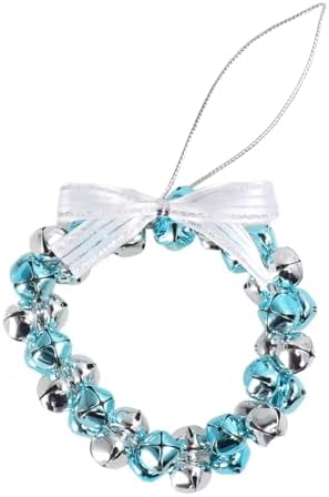 SUPVOX Silver Blue Christmas Jingle Bell Door Wreath