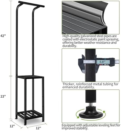 LLAXERGU 65 Tall 3 Tiered Plant Stand Outdoor Indoor Hanging Display Rack