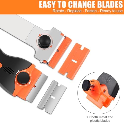 4 Pack Razor Blade Scraper Set with 50 Blades