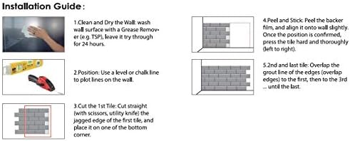 Subway Tile Peel and Stick Faux Marble Backsplash 10pc Pack