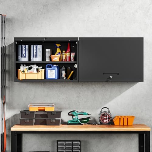 Yizosh Heavy Duty Wall Cabinet with Doors and Shelves 216 H
